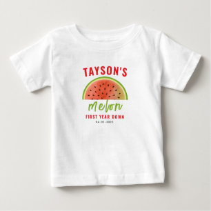 T-shirt Pour Bébé Un dans un Melon 1er Anniversaire – Jolie Pastèque