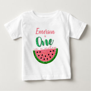 T-shirt Pour Bébé Un dans un melon, onsie de pastèque, tutu