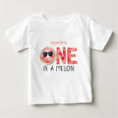 T-shirt Pour Bébé Un dans un melon pastèque 1er anniversaire (Devant)