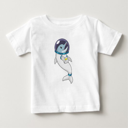 T-shirt Pour Bébé Un dauphin en tant qu'astronaute en costume (Devant)
