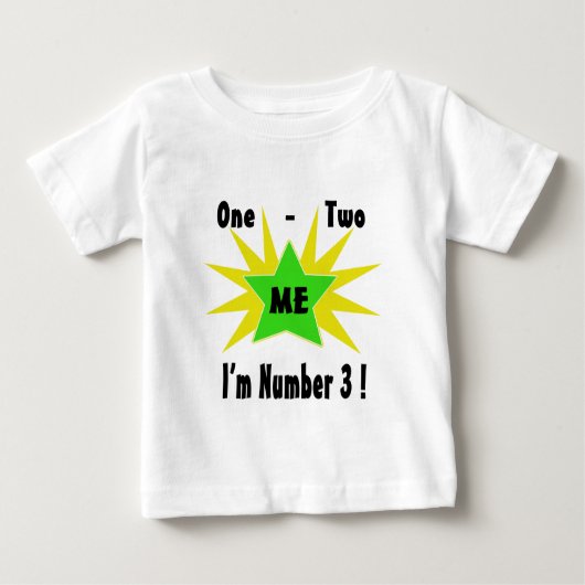 T-shirt Pour Bébé Un Deux Moi Numéro 3 (Devant)
