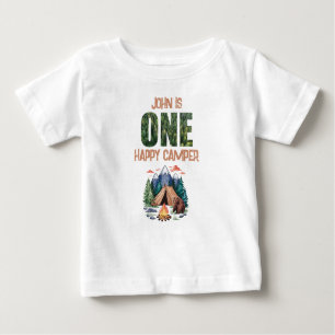 T-shirt Pour Bébé Un heureux Camper aquarelle Woodland 1er anniversa