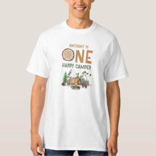 T-shirt Un heureux Camper aquarelle Woodland 1er anniversa