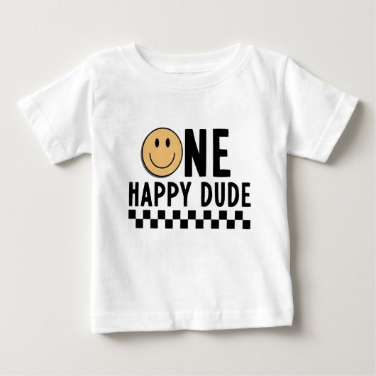 T-shirt Pour Bébé Un heureux Dude premier anniversaire (Devant)