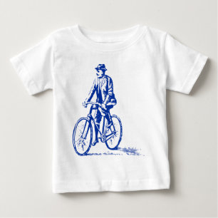 T-shirt Pour Bébé Un homme en vélo - Marine