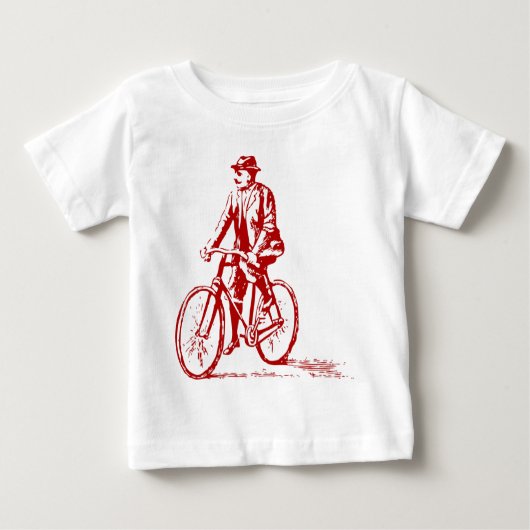 T-shirt Pour Bébé Un homme en vélo - Ruby Red (Devant)
