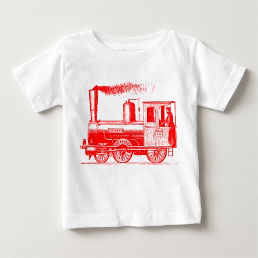 T-shirt Pour Bébé Un homme et son train - Rouge (Devant)