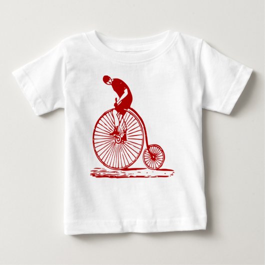 T-shirt Pour Bébé Un homme sur un penny Farthing - Ruby Red (Devant)