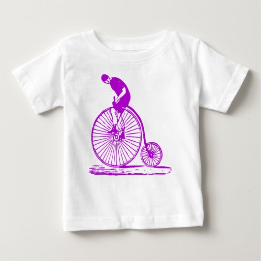 T-shirt Pour Bébé Un homme sur un penny Farthing - violet (Devant)