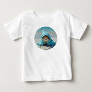 T-shirt Pour Bébé Un joli hamster sur la plage-Adorable Design d'été