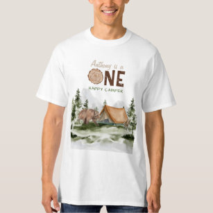 T-shirt Un Joyeux Camper Mountain Forest Bear 1er annivers