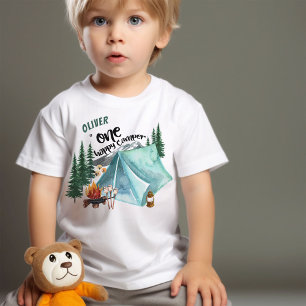 T-shirt Pour Bébé Un joyeux campeur personnalisé 1er anniversaire