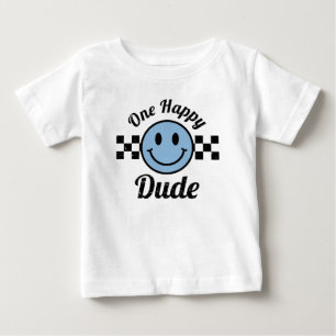 T-shirt Pour Bébé Un joyeux Dude Blue Joyeux sourire Anniversaire Co