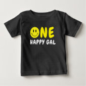T-shirt Pour Bébé Un joyeux Gal 1er Anniversaire Smiley Jaune (Devant)