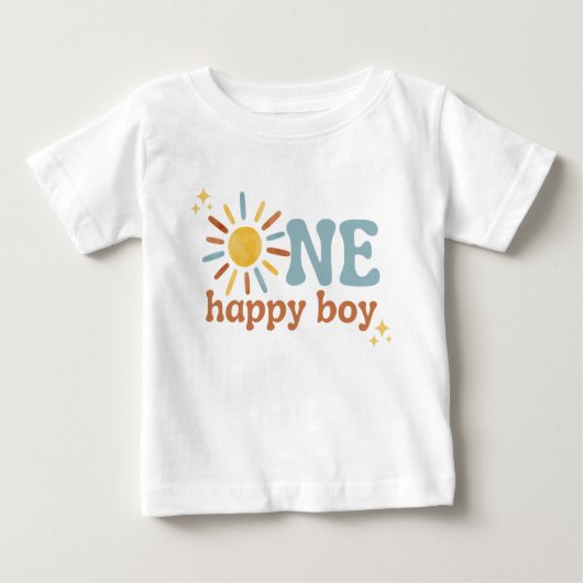 T-shirt Pour Bébé Un joyeux garçon 1er maillot d'anniversaire (Devant)