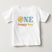 T-shirt Pour Bébé Un joyeux garçon Boho soleil 1er anniversaire (Devant)