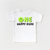 T-shirt Pour Bébé Un joyeux Mec 1er anniversaire Green Smiley