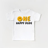 T-shirt Pour Bébé Un joyeux Mec 1er anniversaire Orange Smiley