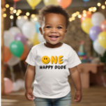 T-shirt Pour Bébé Un joyeux Mec 1er anniversaire Orange Smiley<br><div class="desc">Nous ajoutons toujours de nouveaux designs chaque semaine !</div>