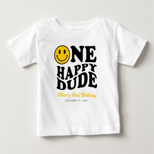 T-shirt Pour Bébé Un joyeux mec sur mesure sourire visage garçon 1er (Devant)