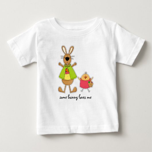 T-shirt Pour Bébé Un Lapin M'Aime. Cadeau De Pâques (Devant)