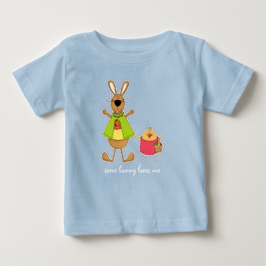T-shirt Pour Bébé Un Lapin M'Aime. Cadeau De Pâques (Devant)