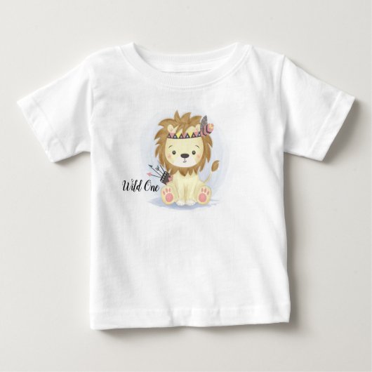 T-shirt Pour Bébé Un lion autochtone sauvage (Devant)