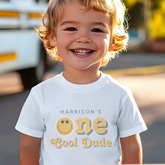 T-shirt Pour Bébé Un mec cool Garçon Retro 1er anniversaire