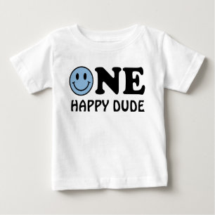 T-shirt Pour Bébé Un mec heureux Custom Blue Smile Premier anniver