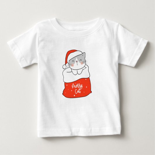 T-shirt Pour Bébé Un Merry Cat Stocker Stuffer (Devant)