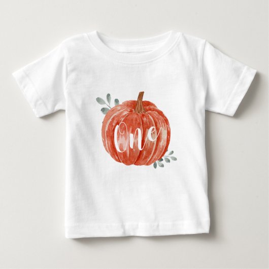 T-shirt Pour Bébé Un petit Citrouille 1er anniversaire (Devant)