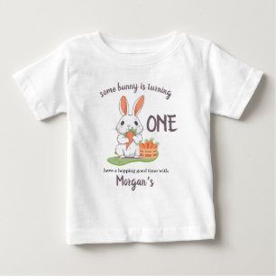 T-shirt Pour Bébé Un petit lapin a un an Garçons Filles 1er annivers