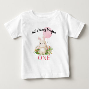 T-shirt Pour Bébé Un Petit Lapin a un An Jolies Filles Simples 1er A