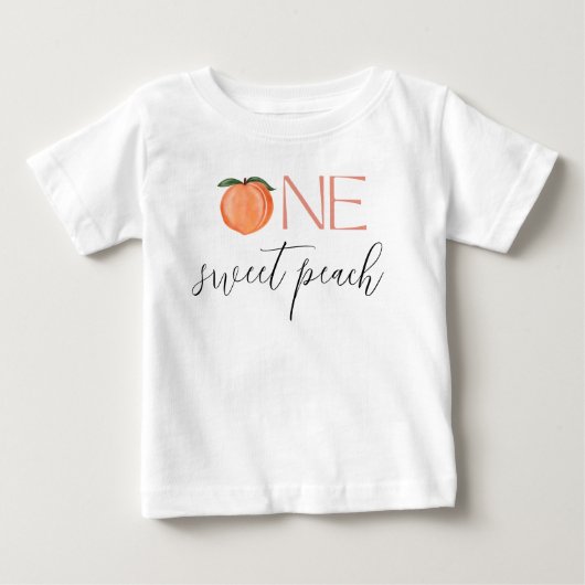 T-shirt Pour Bébé Un Premier Anniversaire de Pêche Douce (Devant)