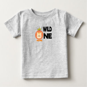T-shirt Pour Bébé un premier anniversaire sauvage - un lion sauvage 