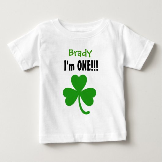 T-shirt Pour Bébé Un shamrock chanceux V05 de ęr anniversaire d'an (Devant)