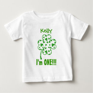 T-shirt Pour Bébé Un shamrock chanceux V08 de ęr anniversaire d'an