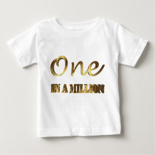 T-shirt Pour Bébé Un sur un million Elegant Gold Brown Typographie