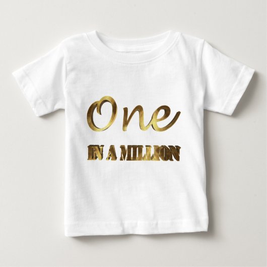 T-shirt Pour Bébé Un sur un million Elegant Gold Brown Typographie (Devant)