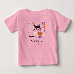 T-shirt Pour Bébé Un thème Halloween Spooky One Rose pour 1er Annive