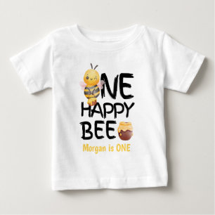 T-shirt Pour Bébé Une Abeille Heureuse Miel Jaune Filles Abeilles 1e