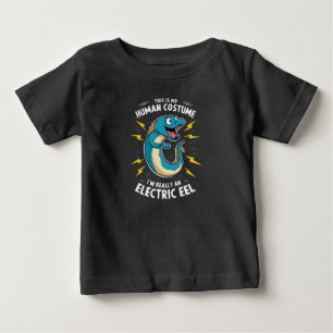 T-shirt Pour Bébé Une anguille électrique bleu dessin animé