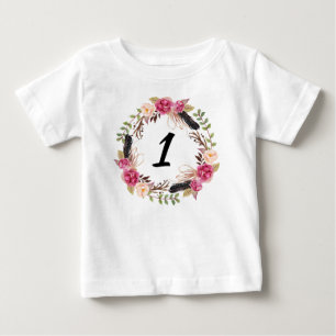 T-shirt Pour Bébé Une année Anniversaire Chemise Boho Anniversaire 