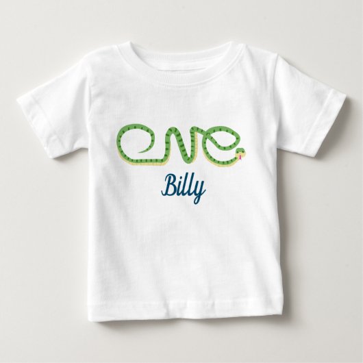 T-shirt Pour Bébé Une conception de serpent sauvage avec nom (Devant)
