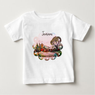 T-shirt Pour Bébé Une esquisse de village britannique idyllique avec