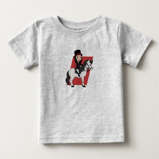 T-shirt Pour Bébé Une fille à cheval dessin animé (Devant)