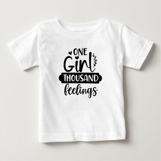 T-shirt Pour Bébé Une fille mille sentiments Bébé drôle (Devant)