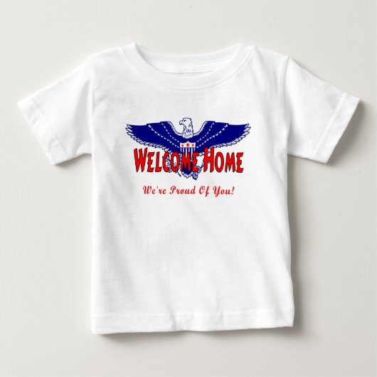 T-shirt Pour Bébé Une maison bienvenue militaire (Devant)