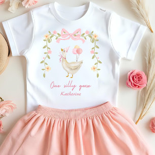T-shirt Pour Bébé Une Oie Ridicule Vintage Canard Rose 1er Anniversa