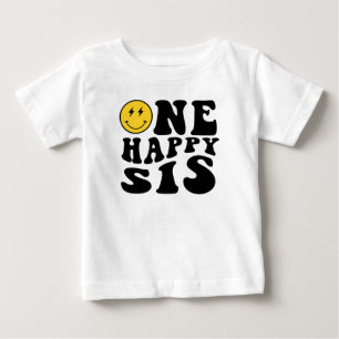 T-shirt Pour Bébé Une sœur heureuse sourire garçon 1er anniversaire